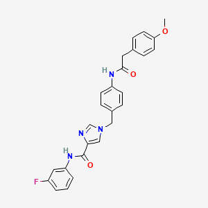 N-(3-fluorophenyl)-1-(4-(2-(4-methoxyphenyl)acetamido)benzyl)-1H-imidazole-4-carboxamide