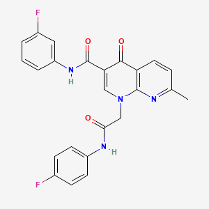 N-(3-fluorophenyl)-1-(2-((4-fluorophenyl)amino)-2-oxoethyl)-7-methyl-4-oxo-1,4-dihydro-1,8-naphthyridine-3-carboxamide