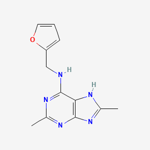 molecular formula C12H13N5O B2718194 N-(furan-2-ylmethyl)-2,8-dimethyl-7H-purin-6-amine CAS No. 105142-80-1