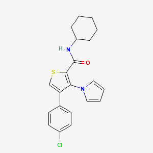 4-(4-chlorophenyl)-N-cyclohexyl-3-(1H-pyrrol-1-yl)thiophene-2-carboxamide