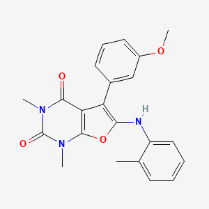 molecular formula C22H21N3O4 B2718203 5-(3-甲氧基苯基)-1,3-二甲基-6-(邻甲苯基氨基)噻吩并[2,3-d]嘧啶-2,4(1H,3H)-二酮 CAS No. 938037-91-3