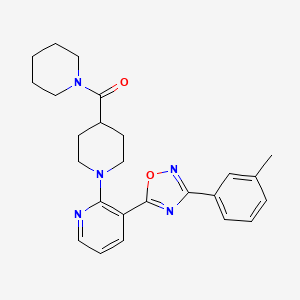 molecular formula C25H29N5O2 B2718210 Piperidin-1-yl(1-(3-(3-(m-tolyl)-1,2,4-oxadiazol-5-yl)pyridin-2-yl)piperidin-4-yl)methanone CAS No. 1189648-63-2