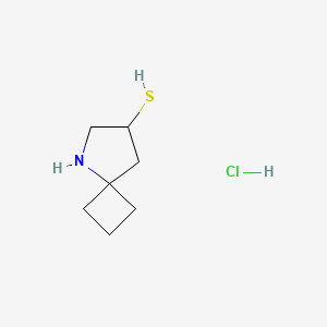 molecular formula C7H14ClNS B2718212 5-氮杂螺[3.4]辛烷-7-硫醇;盐酸盐 CAS No. 2490426-55-4