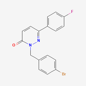 molecular formula C17H12BrFN2O B2718214 2-[(4-Bromophenyl)methyl]-6-(4-fluorophenyl)pyridazin-3-one CAS No. 941972-95-8