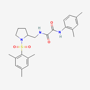 molecular formula C24H31N3O4S B2718217 N1-(2,4-dimethylphenyl)-N2-((1-(mesitylsulfonyl)pyrrolidin-2-yl)methyl)oxalamide CAS No. 896285-07-7