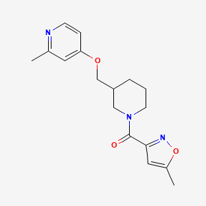 B2718220 (5-Methyl-1,2-oxazol-3-yl)-[3-[(2-methylpyridin-4-yl)oxymethyl]piperidin-1-yl]methanone CAS No. 2379993-90-3