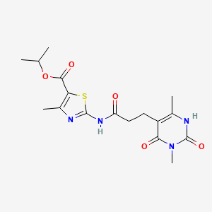 Isopropyl 2-(3-(3,6-dimethyl-2,4-dioxo-1,2,3,4-tetrahydropyrimidin-5-yl)propanamido)-4-methylthiazole-5-carboxylate