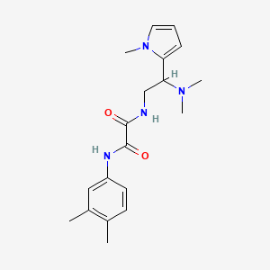 molecular formula C19H26N4O2 B2718238 N1-(2-(二甲胺基)-2-(1-甲基-1H-吡咯-2-基)乙基)-N2-(3,4-二甲基苯基)草酰胺 CAS No. 1049402-59-6