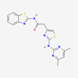 N-(benzo[d]thiazol-2-yl)-2-(2-((4,6-dimethylpyrimidin-2-yl)amino)thiazol-4-yl)acetamide