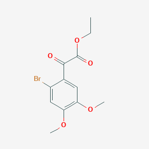 molecular formula C12H13BrO5 B2718251 乙酸乙酯 2-(2-溴-4,5-二甲氧基苯基)-2-氧代乙酸酯 CAS No. 1275526-40-3