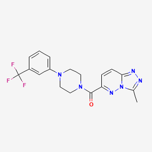 molecular formula C18H17F3N6O B2718255 (3-Methyl-[1,2,4]triazolo[4,3-b]pyridazin-6-yl)-[4-[3-(trifluoromethyl)phenyl]piperazin-1-yl]methanone CAS No. 2415562-97-7