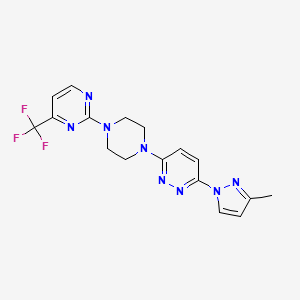 2-[4-[6-(3-Methylpyrazol-1-yl)pyridazin-3-yl]piperazin-1-yl]-4-(trifluoromethyl)pyrimidine
