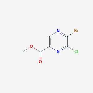 molecular formula C6H4BrClN2O2 B2718258 甲酯 5-溴-6-氯吡嘧啶-2-羧酸甲酯 CAS No. 1823961-84-7