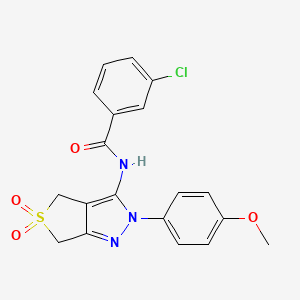 3-chloro-N-[2-(4-methoxyphenyl)-5,5-dioxo-4,6-dihydrothieno[3,4-c]pyrazol-3-yl]benzamide