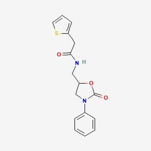 N-((2-oxo-3-phenyloxazolidin-5-yl)methyl)-2-(thiophen-2-yl)acetamide