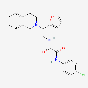 molecular formula C23H22ClN3O3 B2718272 N1-(4-chlorophenyl)-N2-(2-(3,4-dihydroisoquinolin-2(1H)-yl)-2-(furan-2-yl)ethyl)oxalamide CAS No. 898416-77-8