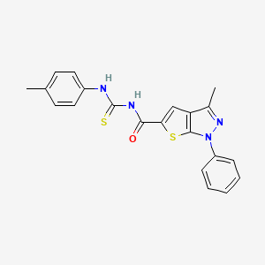 molecular formula C21H18N4OS2 B2718275 3-甲基-1-苯基-N-(对甲苯基)羰基硫代吡唑-5-基酰胺 CAS No. 690696-18-5