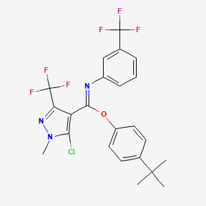 molecular formula C23H20ClF6N3O B2718282 4-(tert-butyl)phenyl 5-chloro-1-methyl-3-(trifluoromethyl)-N-[3-(trifluoromethyl)phenyl]-1H-pyrazole-4-carboximidoate CAS No. 477762-26-8