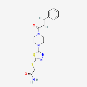 (E)-2-((5-(4-cinnamoylpiperazin-1-yl)-1,3,4-thiadiazol-2-yl)thio)acetamide