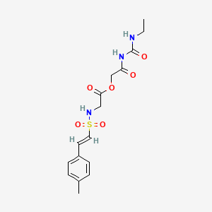 molecular formula C16H21N3O6S B2718288 [2-(ethylcarbamoylamino)-2-oxoethyl] 2-[[(E)-2-(4-methylphenyl)ethenyl]sulfonylamino]acetate CAS No. 878089-05-5
