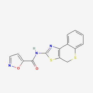 molecular formula C14H9N3O2S2 B2718295 N-(4H-thiochromeno[4,3-d]thiazol-2-yl)isoxazole-5-carboxamide CAS No. 941957-50-2