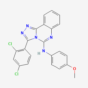 molecular formula C22H15Cl2N5O B2718299 3-(2,4-二氯苯基)-N-(4-甲氧基苯基)-[1,2,4]三唑并[4,3-c]喹唑啉-5-胺 CAS No. 477853-44-4