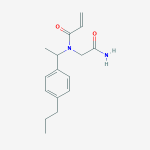 molecular formula C16H22N2O2 B2718300 N-(carbamoylmethyl)-N-[1-(4-propylphenyl)ethyl]prop-2-enamide CAS No. 2094373-25-6