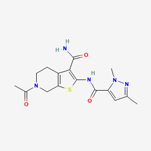 6-acetyl-2-(1,3-dimethyl-1H-pyrazole-5-carboxamido)-4,5,6,7-tetrahydrothieno[2,3-c]pyridine-3-carboxamide