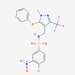 4-chloro-N-{[1-methyl-5-phenoxy-3-(trifluoromethyl)-1H-pyrazol-4-yl]methyl}-3-nitrobenzenesulfonamide