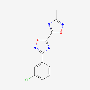 molecular formula C11H7ClN4O2 B2718335 3-(3-Chlorophenyl)-3'-methyl-5,5'-bi-1,2,4-oxadiazole CAS No. 1775303-55-3