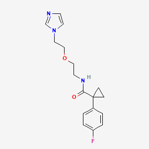 molecular formula C17H20FN3O2 B2718345 N-(2-(2-(1H-imidazol-1-yl)ethoxy)ethyl)-1-(4-fluorophenyl)cyclopropanecarboxamide CAS No. 2034391-00-7