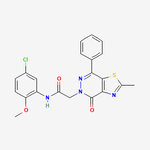 molecular formula C21H17ClN4O3S B2718356 N-(5-氯-2-甲氧基苯基)-2-(2-甲基-4-氧代-7-苯基噻唑并[4,5-d]吡啶-5(4H)-基)乙酰胺 CAS No. 941986-54-5