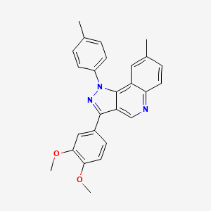 molecular formula C26H23N3O2 B2718358 3-(3,4-dimethoxyphenyl)-8-methyl-1-(4-methylphenyl)-1H-pyrazolo[4,3-c]quinoline CAS No. 901268-75-5