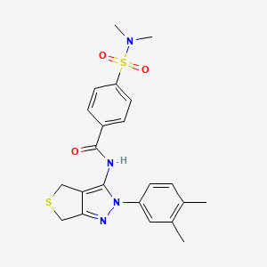 molecular formula C22H24N4O3S2 B2718362 N-(2-(3,4-dimethylphenyl)-4,6-dihydro-2H-thieno[3,4-c]pyrazol-3-yl)-4-(N,N-dimethylsulfamoyl)benzamide CAS No. 681269-82-9