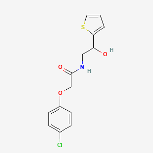 molecular formula C14H14ClNO3S B2718368 2-(4-氯苯氧基)-N-(2-羟基-2-(噻吩-2-基)乙基)乙酰胺 CAS No. 1284866-79-0