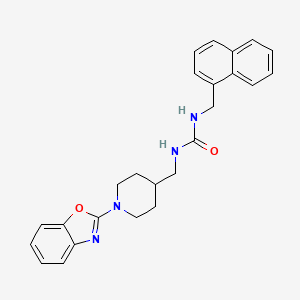 molecular formula C25H26N4O2 B2718372 1-((1-(Benzo[d]oxazol-2-yl)piperidin-4-yl)methyl)-3-(naphthalen-1-ylmethyl)urea CAS No. 1797258-03-7