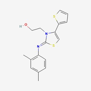 molecular formula C17H18N2OS2 B2718381 (Z)-2-(2-((2,4-dimethylphenyl)imino)-4-(thiophen-2-yl)thiazol-3(2H)-yl)ethanol CAS No. 915186-69-5