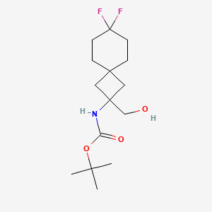 molecular formula C15H25F2NO3 B2718385 Tert-butyl N-[7,7-difluoro-2-(hydroxymethyl)spiro[3.5]nonan-2-yl]carbamate CAS No. 2567504-69-0