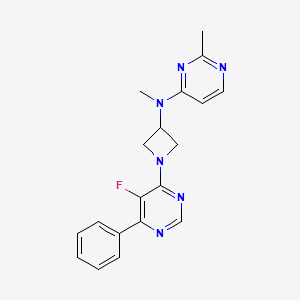 molecular formula C19H19FN6 B2718387 N-[1-(5-Fluoro-6-phenylpyrimidin-4-yl)azetidin-3-yl]-N,2-dimethylpyrimidin-4-amine CAS No. 2380042-43-1