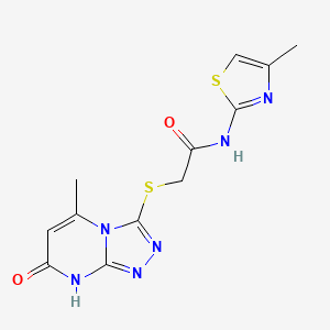 2-((5-methyl-7-oxo-7,8-dihydro-[1,2,4]triazolo[4,3-a]pyrimidin-3-yl)thio)-N-(4-methylthiazol-2-yl)acetamide