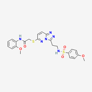 N-(2-methoxyphenyl)-2-((3-(2-(4-methoxyphenylsulfonamido)ethyl)-[1,2,4]triazolo[4,3-b]pyridazin-6-yl)thio)acetamide