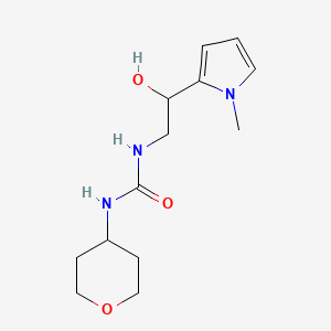 molecular formula C13H21N3O3 B2718393 1-(2-羟基-2-(1-甲基-1H-吡咯-2-基)乙基)-3-(四氢-2H-吡喃-4-基)脲 CAS No. 2034621-77-5