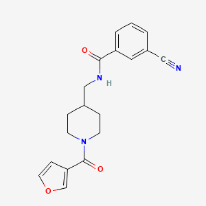 molecular formula C19H19N3O3 B2718401 3-cyano-N-((1-(furan-3-carbonyl)piperidin-4-yl)methyl)benzamide CAS No. 1396814-38-2
