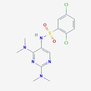 molecular formula C14H17Cl2N5O2S B2718402 N-(2,4-bis(dimethylamino)pyrimidin-5-yl)-2,5-dichlorobenzenesulfonamide CAS No. 1448056-32-3