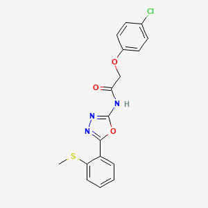 2-(4-chlorophenoxy)-N-[5-(2-methylsulfanylphenyl)-1,3,4-oxadiazol-2-yl]acetamide