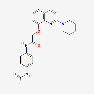 molecular formula C24H26N4O3 B2718407 N-(4-acetamidophenyl)-2-((2-(piperidin-1-yl)quinolin-8-yl)oxy)acetamide CAS No. 921536-98-3