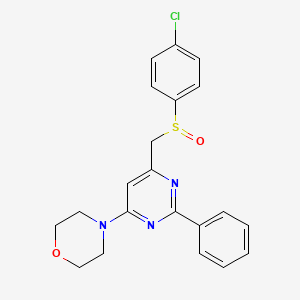 4-[6-[(4-Chlorophenyl)sulfinylmethyl]-2-phenylpyrimidin-4-yl]morpholine
