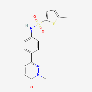 molecular formula C16H15N3O3S2 B2718411 5-甲基-N-(4-(1-甲基-6-氧代-1,6-二氢吡啶-3-基)苯基)噻吩-2-磺酰胺 CAS No. 899743-54-5