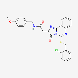 2-[5-[(2-chlorophenyl)methylsulfanyl]-3-oxo-2H-imidazo[1,2-c]quinazolin-2-yl]-N-[(4-methoxyphenyl)methyl]acetamide