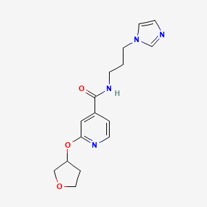molecular formula C16H20N4O3 B2718435 N-(3-(1H-imidazol-1-yl)propyl)-2-((tetrahydrofuran-3-yl)oxy)isonicotinamide CAS No. 2034272-66-5